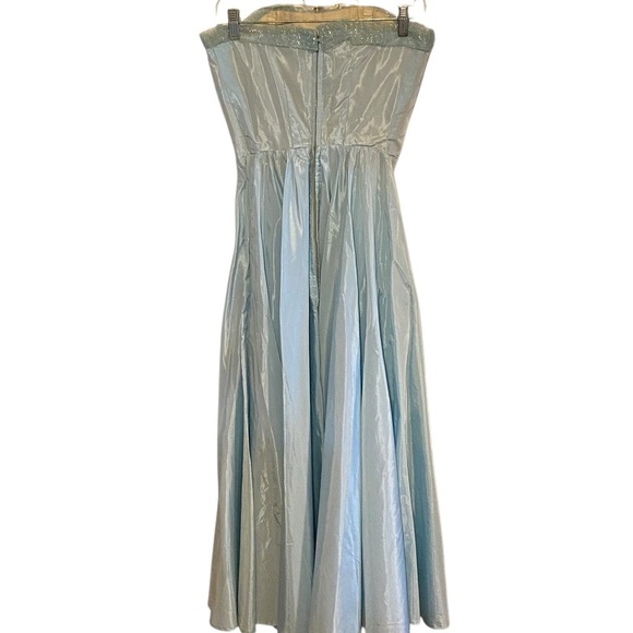 Vintage 50s Fit Flare Ice Blue tea length gown dress princess cinderella costume - Picture 11 of 12